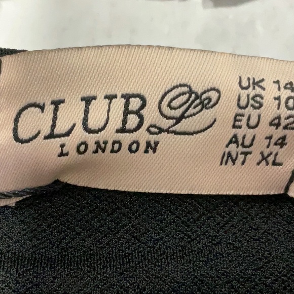 Club L London Classic Timeless Chic Black Midi Dress Mermaid Hem Size 10 NWT - Picture 8 of 10